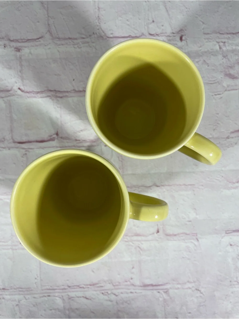 IKEA 365+ Susan Pryke Yellow 10oz Stoneware Mugs Portugal Set of 2